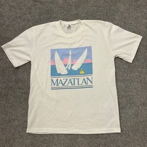 Vintage 80s 90s Mazatlan Oceanic Surfer Single Stitch T Shirt Adult Large